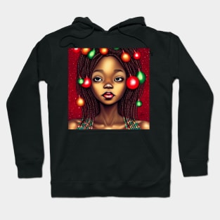 Black Girl Christmas Art Hoodie